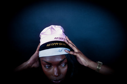 "3 WAY COLORS" PINK SATIN SKULL CAP
