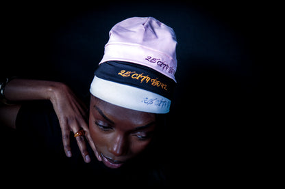 "3 WAY COLORS" PINK SATIN SKULL CAP